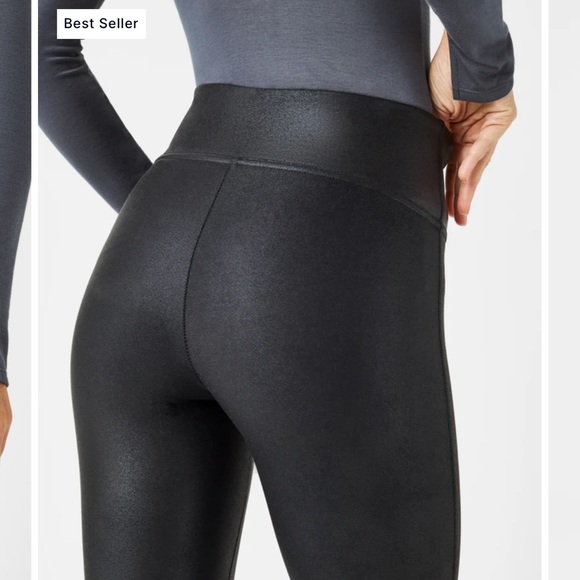 NWT Spanx Faux Leather Leggings Black Medium - Picture 5 of 15